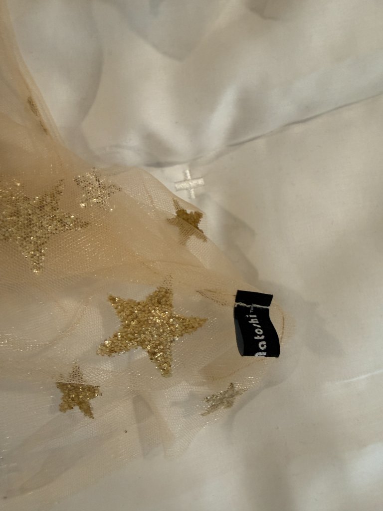 Lirika Matoshi Sheer Gold Star Embellished Tulle Top — image 3 of 3